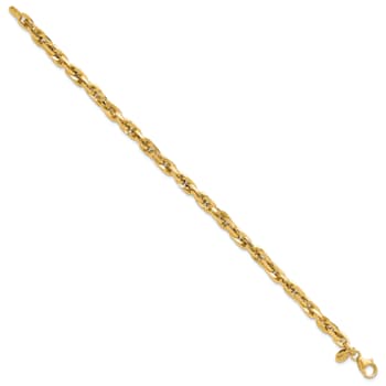 14k Yellow Gold 5mm Polished Fancy Link Bracelet