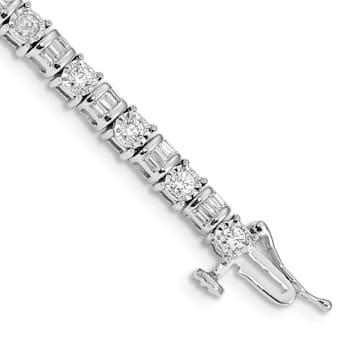 Rhodium Over 14k White Gold Diamond Bracelet
