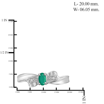 Green Emerald Rhodium Over Sterling Silver Ring 0.30ctw