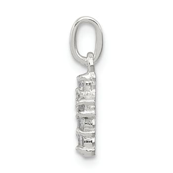 Sterling Silver Cubic Zirconia Cross Charm