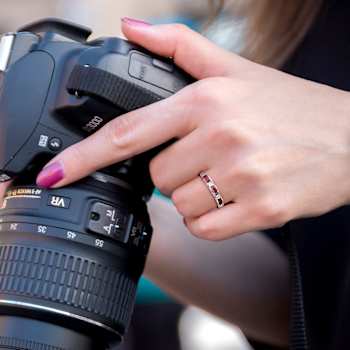 Ruby and Diamond 10K White Gold Ring 0.58ctw