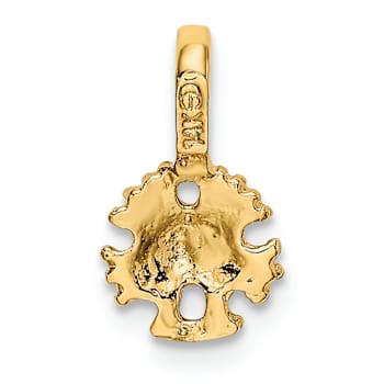 10K Yellow Gold Textured Mini Sand Dollar with Fixed Bail Charm