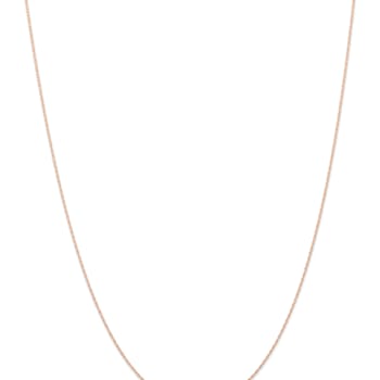14k Rose Gold 0.6mm Solid Cable 16 Inch Chain