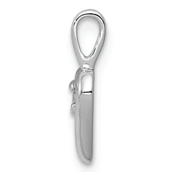 Rhodium Over 14k White Gold Diamond Heart Pendant