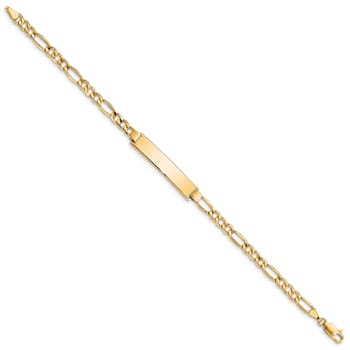 10k Yellow Gold Figaro Link ID Bracelet