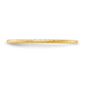 14K Yellow Gold 1.2mm Twisted Wire Pattern Stackable Expressions Band