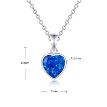 Lab Created Blue Opal Pendant Necklace Heart Shaped Sterling Silver
Pendant Style Necklace