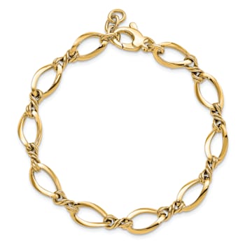 14K Yellow Gold Fancy Link 7.5-inch Bracelet