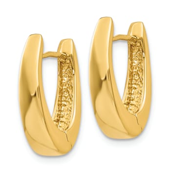 14k Yellow Gold Polished Hinged Hoop Earrings