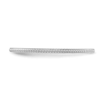 Rhodium Over 10K White Gold 1.2mm Bead Stackable Expressions Band