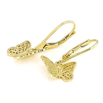 Butterfly Filigree Earrings In 18K Gold Over Sterling Silver