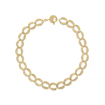 Italian Grumetta Reversible Link Bracelet In Solid 14K Yellow Gold