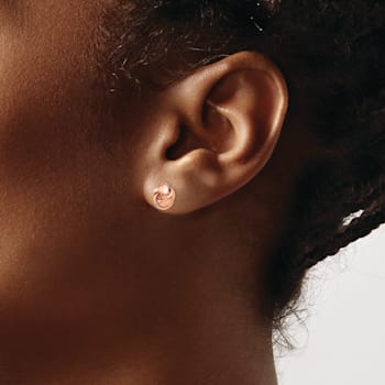14k Rose Gold Polished Love Knot Stud Earrings