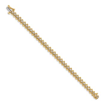 14K Two-tone Gold I1/G-H Diamond Tennis Bracelet 2.23ctw