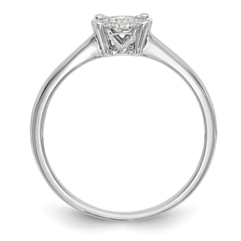 Rhodium Over 14K White Gold Diamond Cluster Engagement Ring 0.23ctw