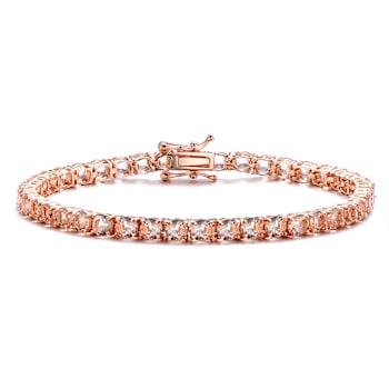 CZ Tennis Bracelet In 18K Rose Gold Over Sterling Silver