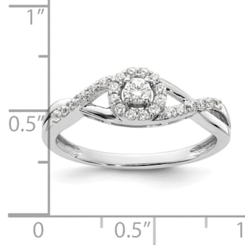 Rhodium Over 14K White Gold Lab Grown Diamond Complete Halo Engagement
Ring 0.282ctw