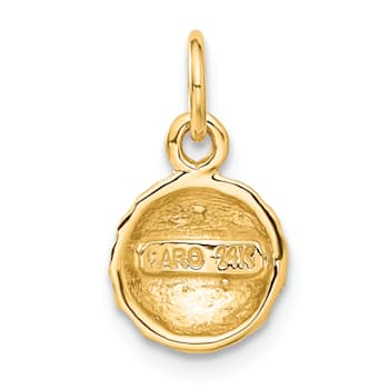 14k Yellow Gold Textured Golf Ball Charm