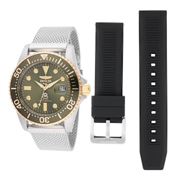 Invicta Pro Diver 42mm Military Green Dial Silicone, Stainless Steel
Band Quartz Watch