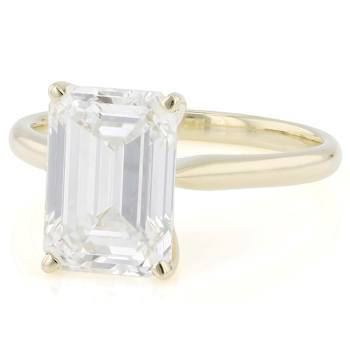 Lab-Grown Diamond Emerald-Cut Solitaire Ring In 14K Gold 5.00ct