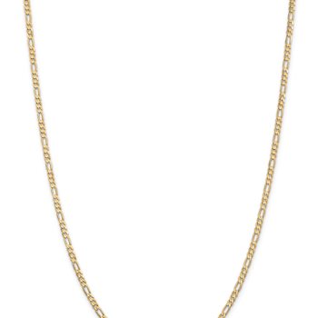 10k Yellow Gold 3mm Solid Concave Figaro 16 Inch Chain