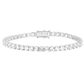 Lab-Created White Sapphire Tennis Bracelet In Gold-Tone Brass