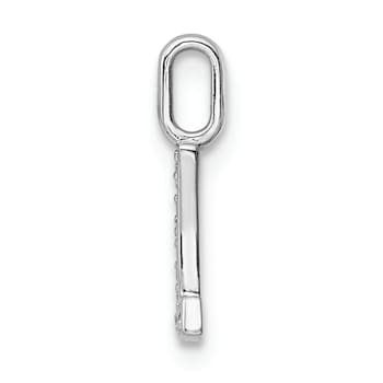 14K White Gold Diamond Letter L Initial Pendant