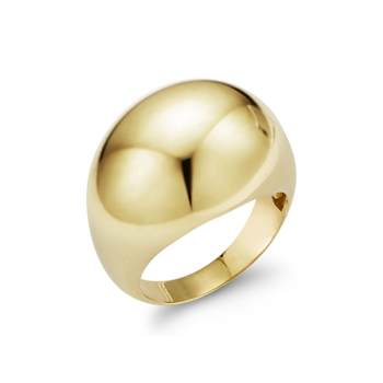 Polished Bold Dome Ring In 14K Gold Over Sterling Silver