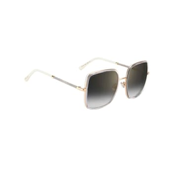 Jimmy Choo Crystal Clear and Gold Tone Frame /Gray Lens Sunglasses