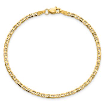 10k Yellow Gold 2.4mm Flat Mariner Link Bracelet