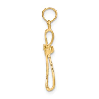14k Yellow Gold 3D Polished Twisted Cross Pendant