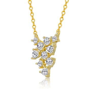 CZ Statement Pendant Necklace In 14K Gold Over Sterling Silver