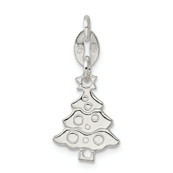 Sterling Silver Polished Christmas Tree Charm