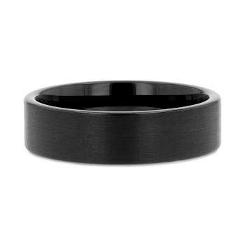 SAN ANTONIO Flat Black Tungsten Carbide Band with Brushed Finish 6mm