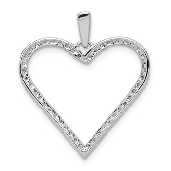 Rhodium Over 14k White Gold Diamond Heart Pendant