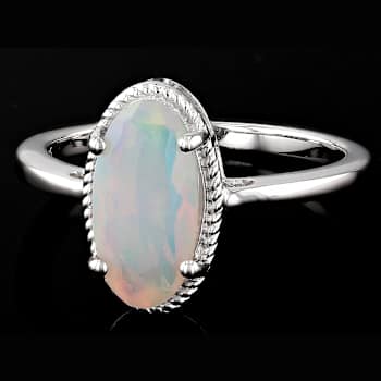 Ethiopian Opal Solitaire Ring In Sterling Silver 1.20ct
