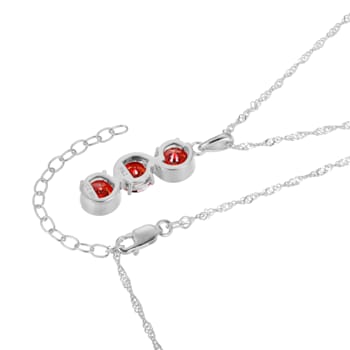 Red Cubic Zirconia Platinum Over Sterling Silver January Birthstone
Pendant 7.32ctw