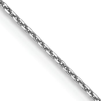 Rhodium Over 14k White Gold 0.65mm Solid Diamond-Cut Round Open Link
Cable 24 Inch Chain