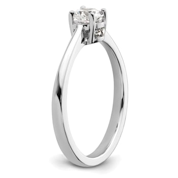 Rhodium Over 14K White Gold Lab Grown Diamond Engagement Ring