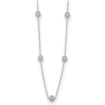 18K White Gold Diamond Circles 18 Inch Necklace