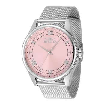Invicta Celestial 43mm Pink Dial Stainless Steel Band Quartz Watch