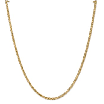 14k Yellow Gold 2.6mm 3-Wire Wheat Link 20 Inch Chain
