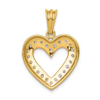 14K Two-tone Gold Diamond Heart Pendant
