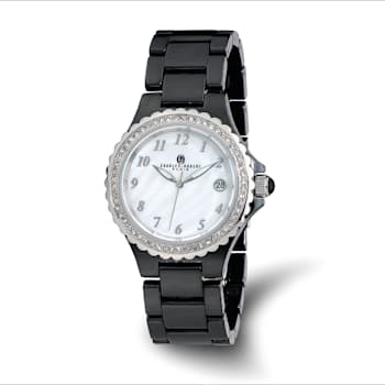 Ladies Charles Hubert Black Ceramic 38mm Watch