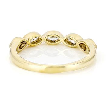 Polished Lab-Grown Marquise Diamond Band Ring In 10K Gold