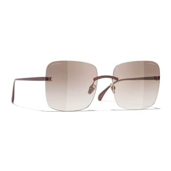Chanel Brown Square Frame / Brown Lenses Sunglasses