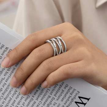 White Cubic Zirconia Platinum Over Sterling Silver Ring 1.67ctw