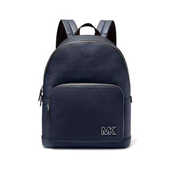 Michael Kors Cooper Large Pebbled Leather Backpack in Navy
