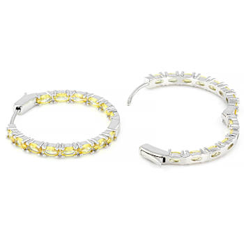 Inside-Out Yellow CZ Hoop Earrings