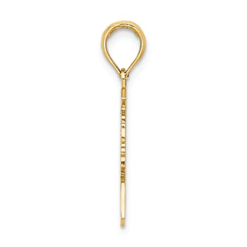 10K Yellow Gold Polished Female Graduation Profile Charm